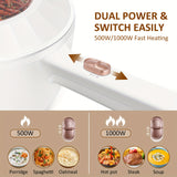 2L Bear Hot Pot Electric - Multifunctional Portable Cooking Pot with 1000W Rapid Heating, Non-Stick Frying Pan, Dual Power Adjustment, and Versatile Cooking Options for Steak, Egg, Ramen, Oatmeal, and More