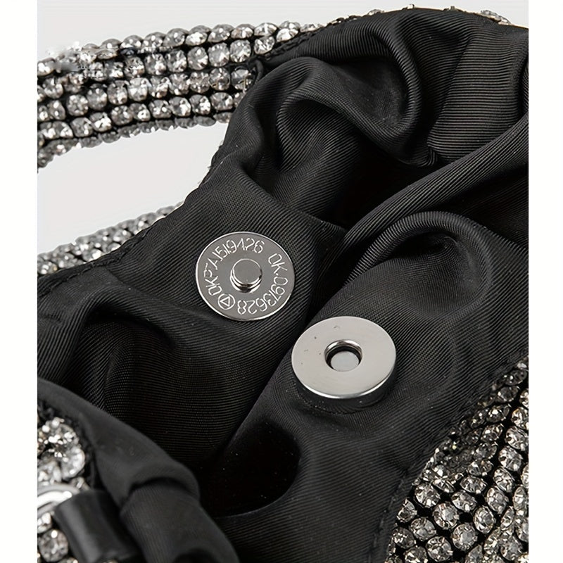 Radiant Crystal Knotted Clutch - Shimmering Evening Handbag for Weddings, Parties & Festivals - Glamorous Clutch Purse for Fashion-Forward Women