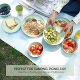 16pcs Unbreakable Wheat Straw Dinnerware Sets, Lightweight Plates Cups And Bowls Sets, Dishwasher Microwave Safe, For RV Outdoor Camping