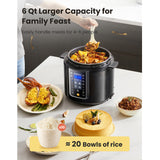 COMFEE’ 9-in-1 Electric Pressure Cooker 13 Presets Instant Multi Cooker Olla de Presion Slow Cooker Rice Cooker Steamer Sauté Yogurt Maker Non-Stick Pot 6 Quart Black, Aluminum