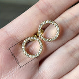 Circle Hoop Drop Earrings for Women Paved Shiny Synthetic Zirconia Stud Earrings Trendy EngaSynthetic Gemstoneent Bridesmaid Party Valentine Gift