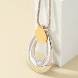 Simple Water Drop Pendant Long Necklace Sweater Chain For Women