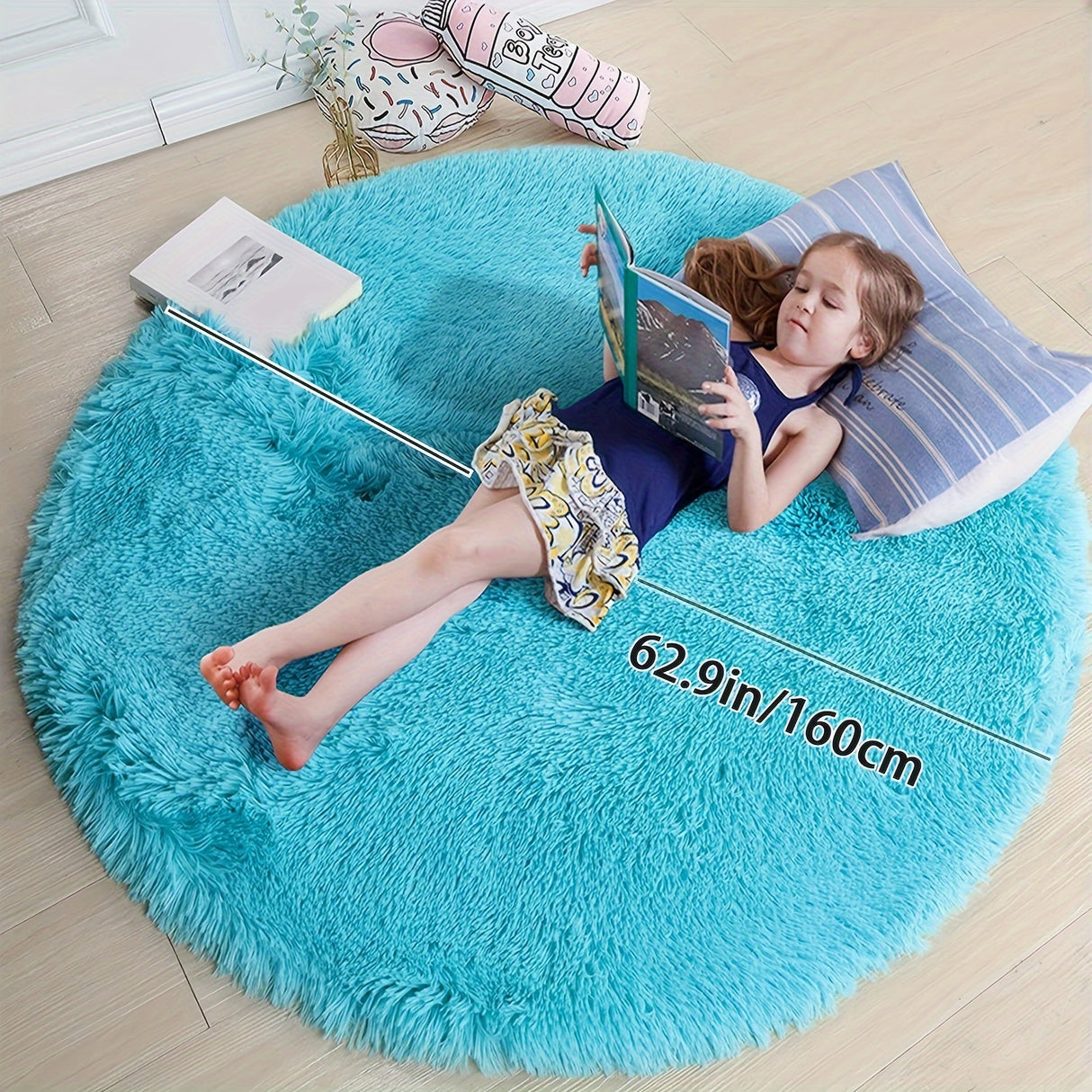 1pc Luxurious Shaggy Rug - Ultra-Soft, Non-Slip, Water-Resistant for Home Comfort - Ideal for Bedroom, Living Room, Nursery & Dorm Decor (4x4)