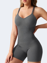 [For Women Scrunch Butt Romper] Workout Backless Jumpsuits Scrunch Butt Form Romper Bodysuits For Women Shorts Body Shaper