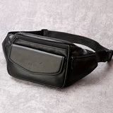 Classic Fanny Pack Genuine Leather Waist Bag For Men & Women, Fashionable Top Layer Cowhide Multi-Pocket Waist Belt Bag For Travel Hiking Cycling Fishing Running