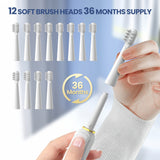 Sleek Cordless Water Flosser & Electric Toothbrush Combo - 11.83oz Large Water Tank, USB Rechargeable, Includes 8 Dental Tips & 7 Brush Replacements, Ergonomic Black Design for Easy Oral Care at Home or Travel, Home Dental Fl