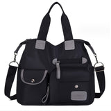 Women Tote Bag With Multi Pockets, Large Capacity Shoulder Bag, Lightweight Nylon Crossbody Bag For Travel