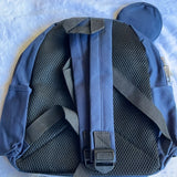 Small Starry Backpack, Navy Blue With White Stars, 12-Inch Casual School Bag For With Bear Charm