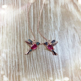 Elegant Dangle Birdie Ear Line Stud Earrings with Zirconia Tassels - Golden Earrings for Women, Perfect for Parties and Weddings, READKISS