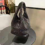 Radiant Crystal Knotted Clutch - Shimmering Evening Handbag for Weddings, Parties & Festivals - Glamorous Clutch Purse for Fashion-Forward Women