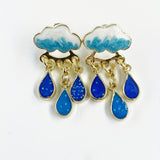 Cute Rainy Cloud Earrings Drop Oil Ear Jewelry Tassel Earrings Creative Gift For Women Girls