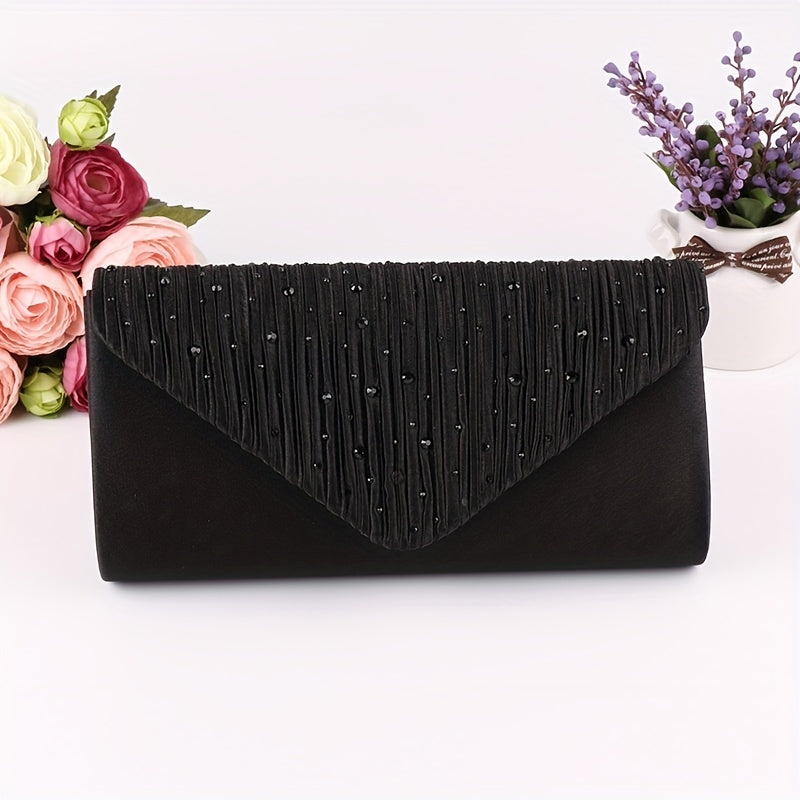 Glamorous Rhinestone Clutch Bag - Sparkling Evening Purse with Chic Detachable Chain Strap - Perfect for Parties, Carnivals, and Music Festivals