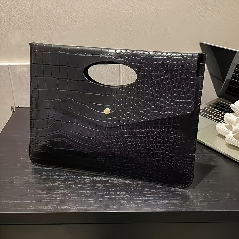 Fashion-Forward Crocodile Pattern Envelope Clutch Bag for Women - Chic, Durable & Multi-Functional, Wristlet & Coin Purse, Perfect Everyday Accessory