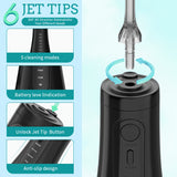 Sejoy Sonic Electric Toothbrush & Water Flosser Set - USB Rechargeable, 1800mAh Lithium Battery, Includes 4 Soft Bristle Brushes & 6 Jet Tips, Sleek Black Design, Ideal for Home & Office, Perfect Christmas Gift, Home Dental C