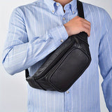 Stylish Waist Bag Genuine Leather Top Layer Cowhide Classic Belt Bag For Men Women, Sports Casual Fanny Pack, Business Cash Bag