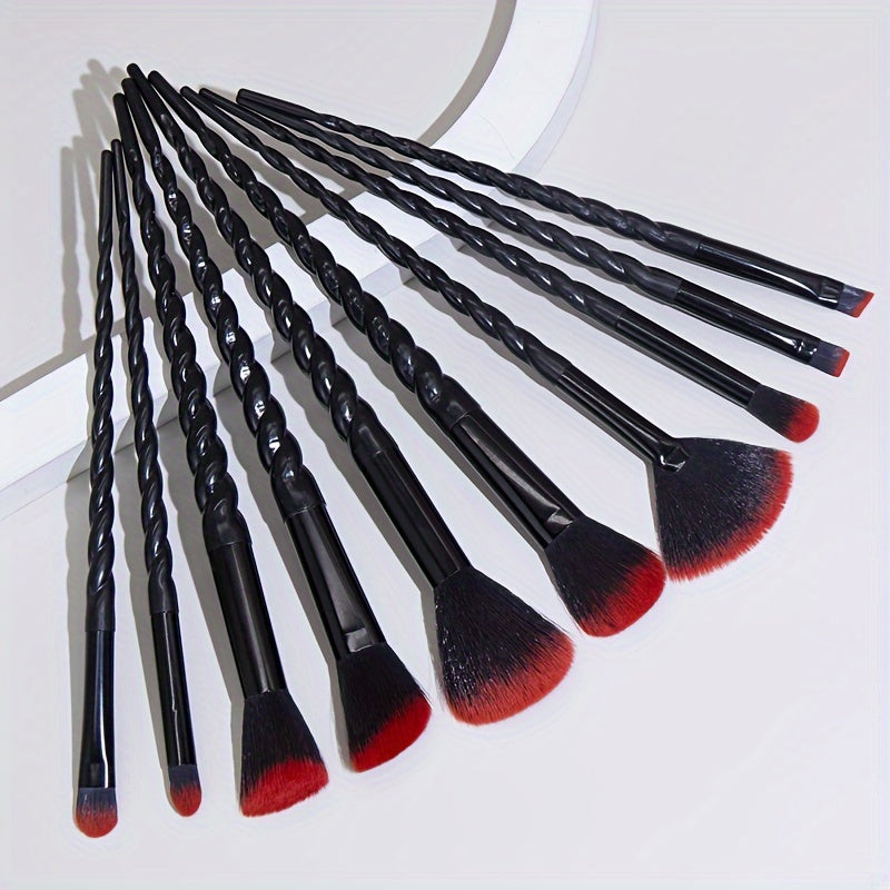 Professional Makeup Brush Set, 10pcs Full Face Eye Makeup Brush Set For Beginners, Complete Cosmetic Tools With 2pcs Makeup Puff Blender