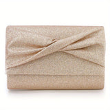 Sparkling Ruched Evening Clutch Bag - Glitter Envelope Purse for Women, Perfect for Cocktail Party, Carnaval, Wedding, Music Festival, and Formal Occasions