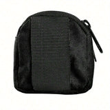 1pc Simple Black Outdoor Fanny Bag, Men's Waist Bag, Camping Bag, Casual Coin Purse, Men's Belt Bag, Money Card Case