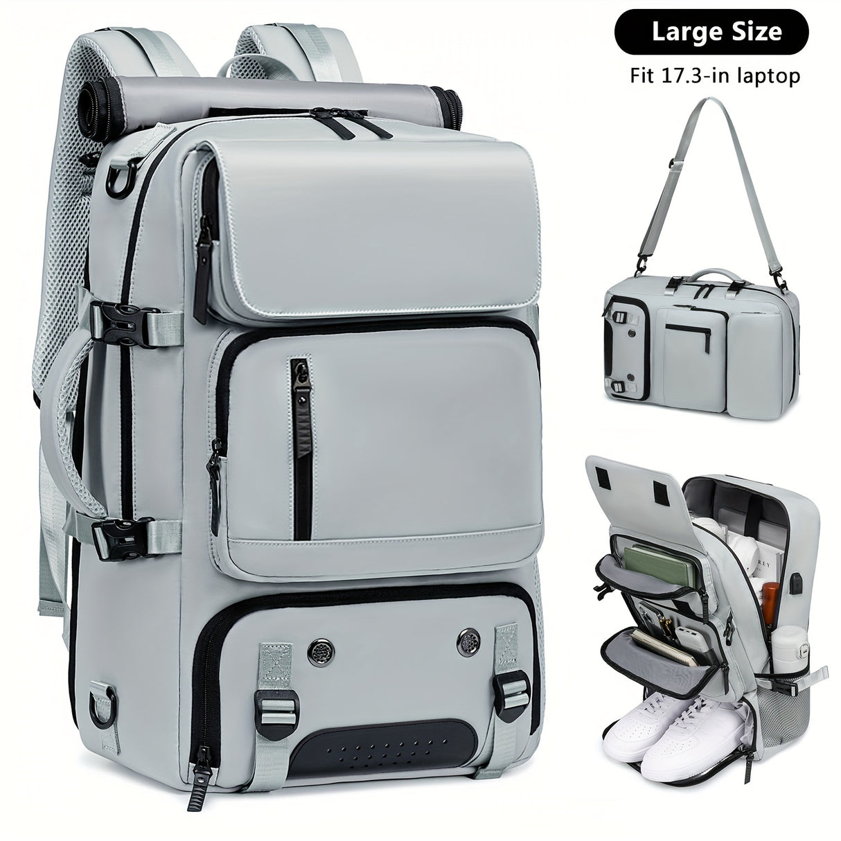 Multi-functional Large Capacity Backpack For Man Women, Hiking & Camping, Outdoor Knapsack With Shoes Compartment & USB Charging Port, Men's Business Laptop College Bag, Ideal Gifts