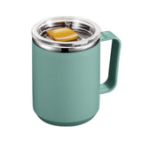 Ins Style Simple Office Water Cup with Lid and Handle Stainless Steel Afternoon Tea Coffee Mug