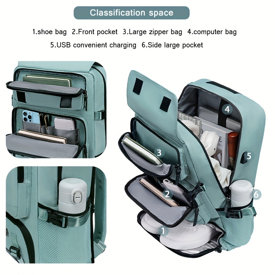 Multi-functional Large Capacity Backpack For Man Women, Hiking & Camping, Outdoor Knapsack With Shoes Compartment & USB Charging Port, Men's Business Laptop College Bag, Ideal Gifts