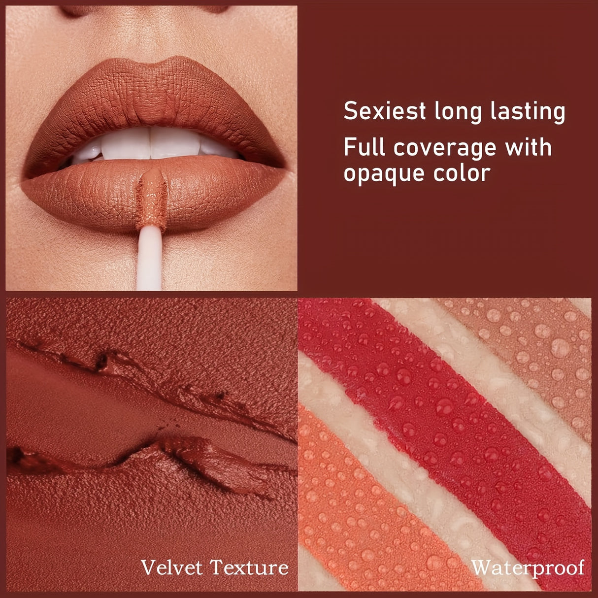 6 Pcs Matte Long-Lasting Wear - Liquid Lipstick Makeup Set - Non-Stick Cup Not Fade Waterproof Lip Gloss