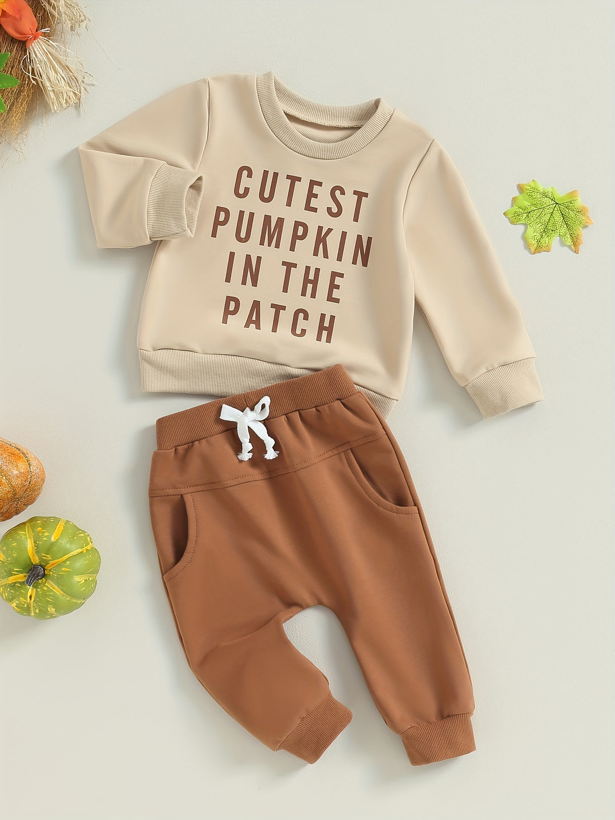 10% Polyester 90% Cotton Toddler Boys Long Sleeve Letter Print Sweatshirt and Pants Set - Soft, Breathable, and Cozy Fall Winter Outfit for Casual Daily Wear - Regular Fit, Slight Stretch, and Pullover Design