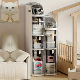 1pc Slimline Multi-Tier Waterproof Storage Cabinet with Rollers - Space-Saving Solution for Bathroom Essentials & Linens, No Assembly Required, Easy Access, and Durable Construction