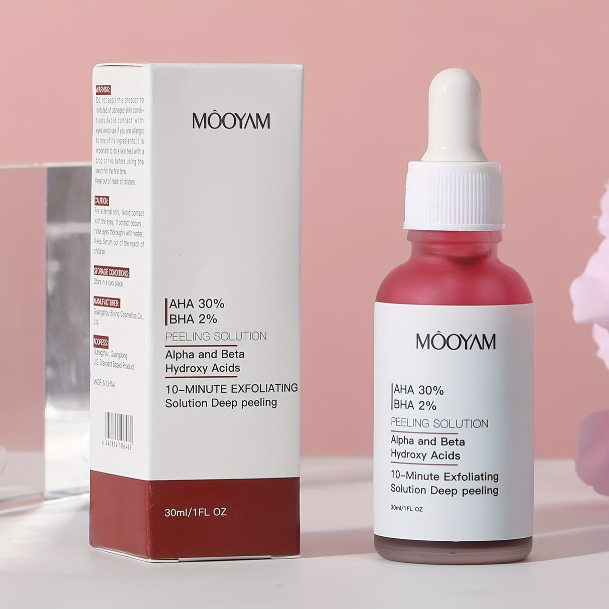 AHA 30% + BHA 2% Peeling Solutions, 30% AHA Glycolic Acid Peel With Lactic Acid Aloe Vera, Facial Exfoliator Exfoliating Peel Serum For Pimple Spot 1 Fl Oz