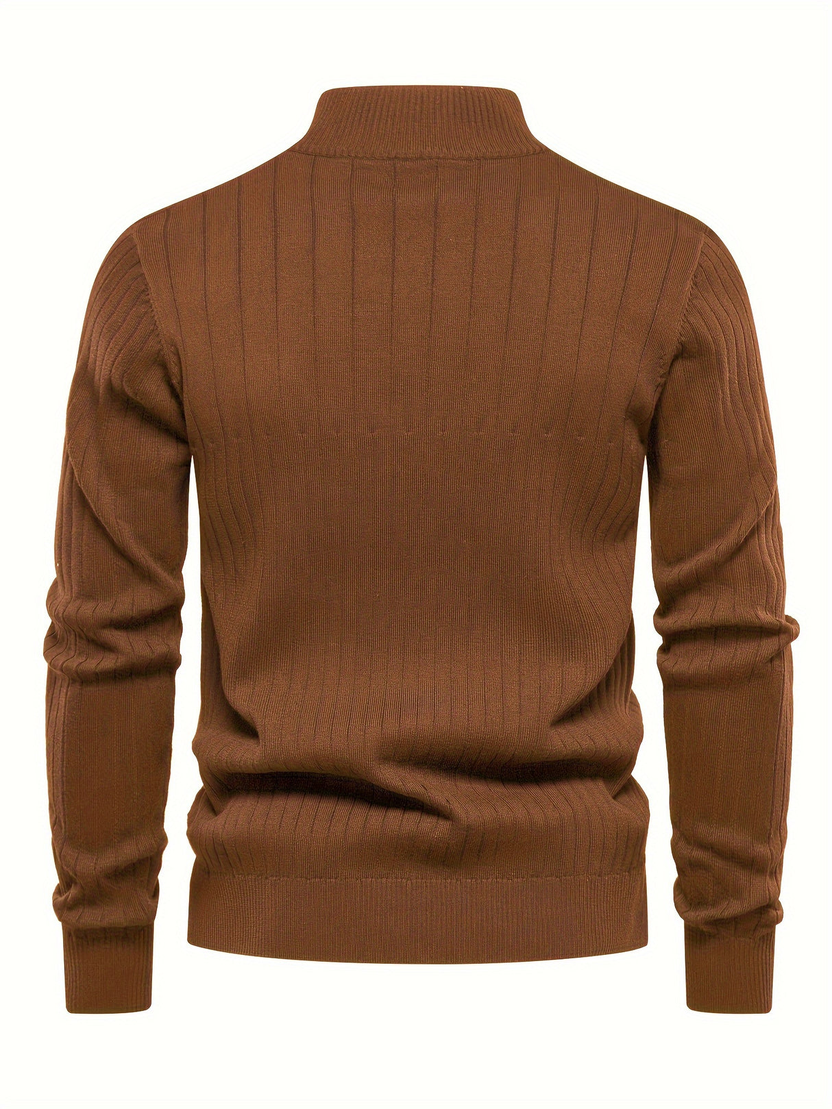 Men's Casual Cotton Warm Slightly Stretch Half Zipper Stand Collar Pullover Sweater For Men Fall Winter