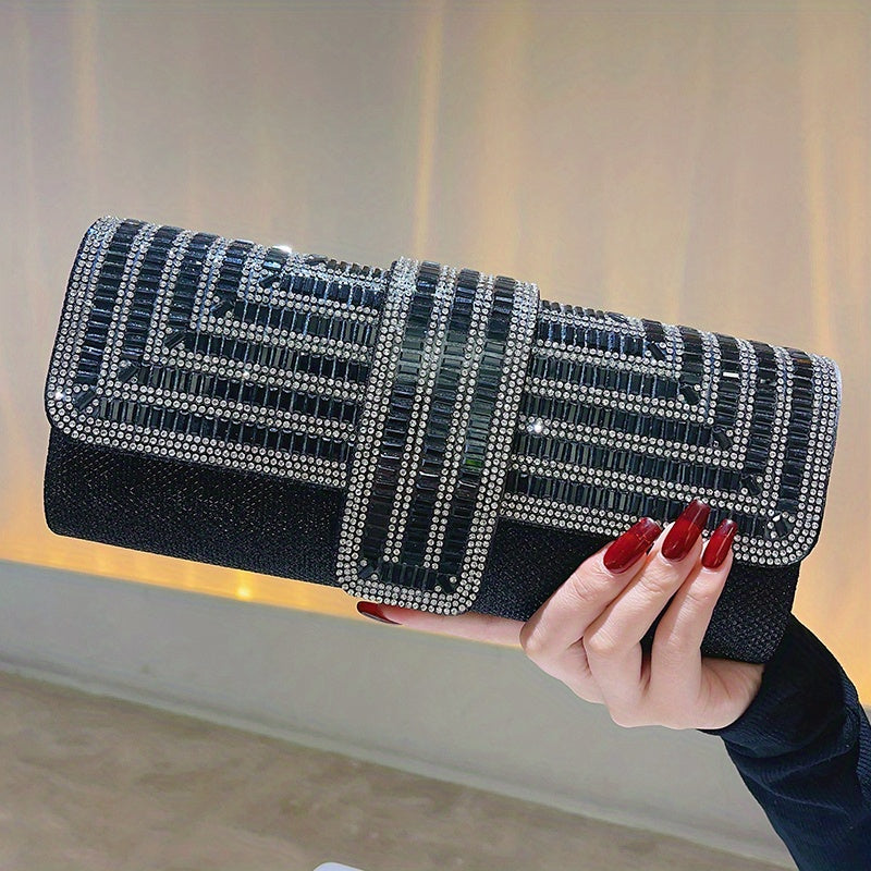 Rhinestone Evening Clutch Women Fashion Envelope Bag Prom Luxury Purse Sparkling Crystal Handbag Cocktail Party Handbag