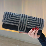 Rhinestone Evening Clutch Women Fashion Envelope Bag Prom Luxury Purse Sparkling Crystal Handbag Cocktail Party Handbag