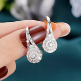 [Luxury Heart Earrings] Elegant Luxury Eight Heart Earrings - Cubic Zirconia Dangle Earrings for Daily & Party Wear