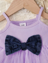 Baby Girl Outfit Denim Head Knot+Denim Short -Sleeved Jacket+Sling Mesh Skirt with 3 - 24 Months, Perfect for Outdoor
