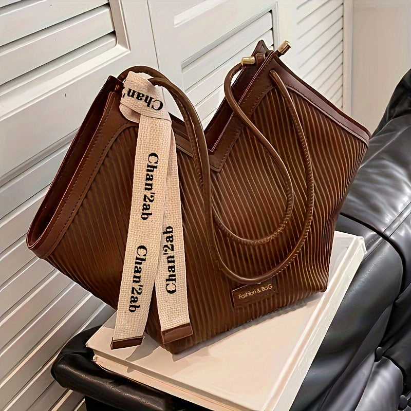 Love Design Tote Bag, Trendy Large-capacity Shoulder Bag, Faux Leather Simple Bag For Work - For Women - Suitable for Office, Shopping, Travel - Perfect Gift for Fashionistas