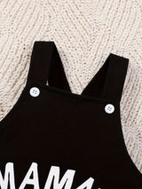 2pcs Of Baby Boy Autumn Style Cow Head Print Long Sleeved Shirt+overalls with Letter Print Set, Perfect for Outdoor