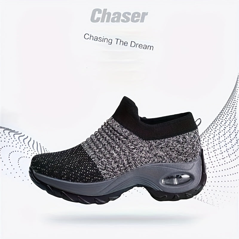 Lightweight Mesh Air Cushion Sole Chunky Sneakers - Women's Low Top Running Shoes Footwear