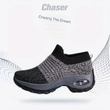 Lightweight Mesh Air Cushion Sole Chunky Sneakers - Women's Low Top Running Shoes Footwear