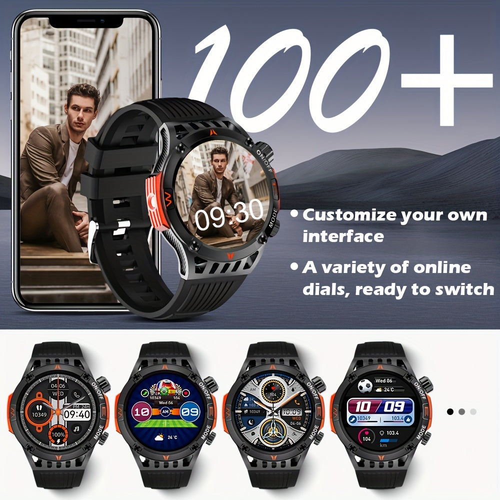 Smart Watch Wireless Answer And Call SOS Outdoor Watch Outdoor Sports Watch LED IP68 Waterproof Compass Fitness Tracker Pedometer Multimedia Message Display, Suitable For Android&IPHONE Mobile Phones, Men's And Women's Smart