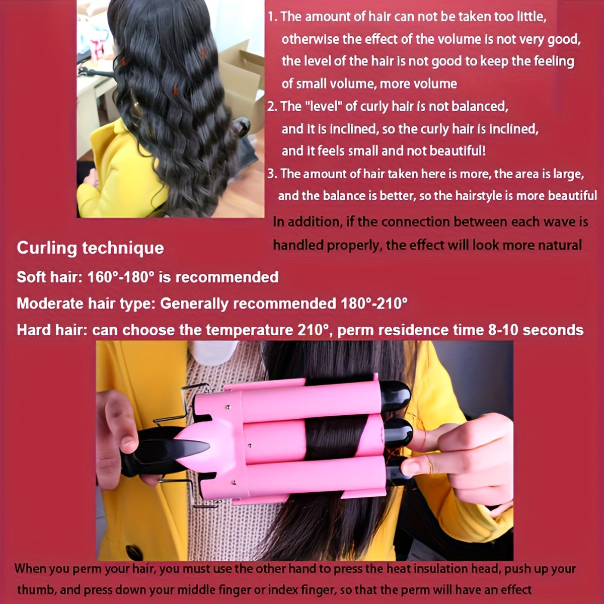 1pc 75W Hair Curling Iron, 25mm Barrel Diameter, 110V US Plug, Portable Styling Tool for Home and Travel Use, Portable Hair Curler