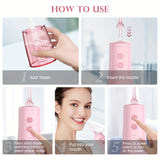 Pink Water Flosser And Electric Toothbrush, 6 Jet Tips & 8 Brush Heads, Usb Chargeable, Best Christmas Gift