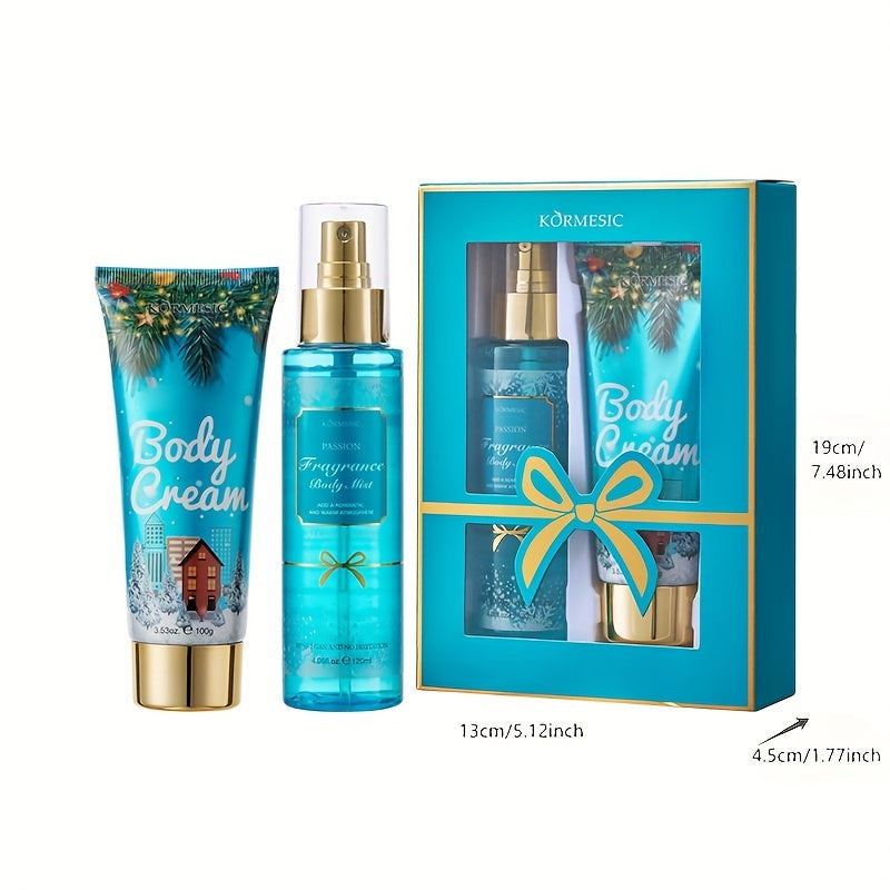 2pcs/set, 100g Fragrance Body Lotion And 4.06oz Body Mist Set, Gift For Women, Deeply Moisturizing And Nourishing Body Skin With Plant Squalane