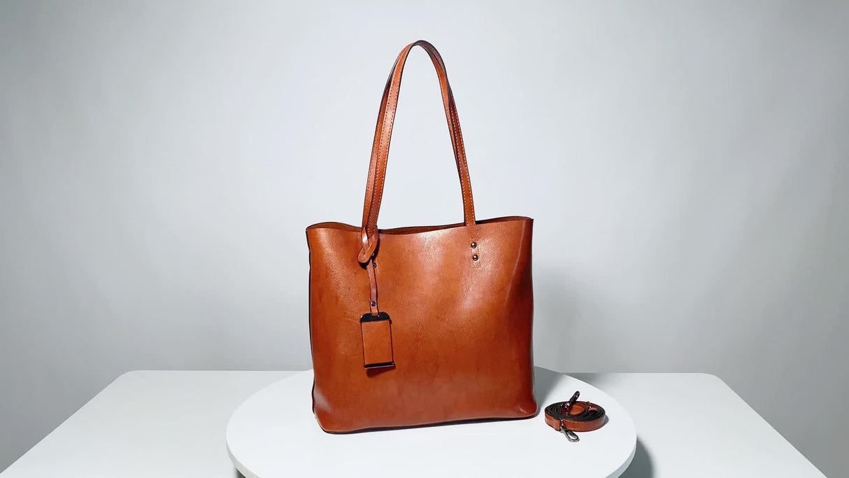 Women Handbags Tote Bag Soft Leather Retro Designer Large Capacity Multi-pocket Casual Ladies Shoulder Crossbody Bag Mother's Day Gift Adjustable Shoulder Strap Purse Cheap On Sale