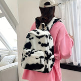 Cow Plush Backpack, Niche Schoolbag, College Student School Bag