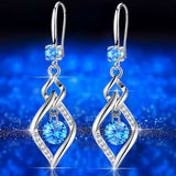 Rhombus Drop Earrings - Luxury Party Jewelry for Women with Inlaid Round Cut, Perfect for Prom, Dinner, and Decorative Occasions