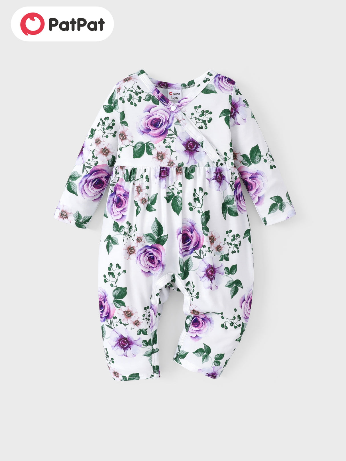 PatPat Baby Girl Cute All Over Rabbit Print/Solid Ribbed V Neck Short-sleeve Jumpsuit For Summer Outdoor Wear