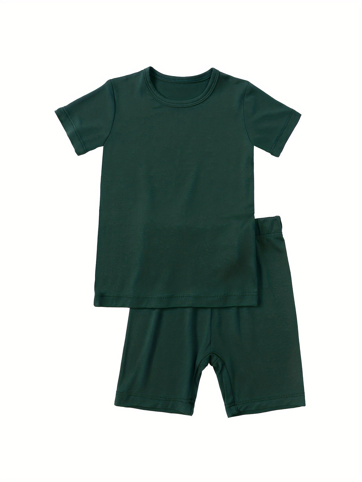 Baby 2 Pcs Bamboo Fiber Outfits Toddler Boys Girls Clothes Infant Short Sleeve T-Shirt + Elastic Waist Shorts Set