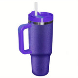 Vacuum Insulated 40 oz Stainless Steel Tumbler with Handle - BPA-Free, Shatterproof Travel Mug for Hot/Cold Drinks, Perfect Outdoor Gift