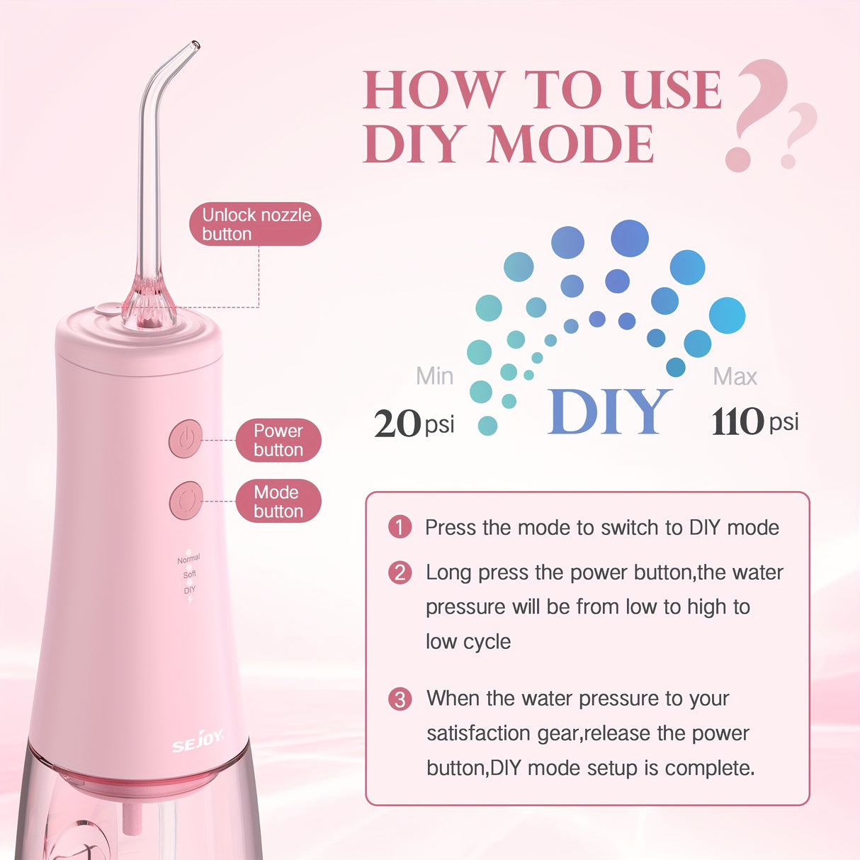 Pink Water Flosser And Electric Toothbrush, 6 Jet Tips & 8 Brush Heads, Usb Chargeable, Best Christmas Gift