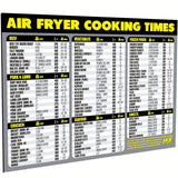 90 Food Reference Guide Air Fryer Cheat Sheet Magnets - Extra Large, Easy-to-Read, Magnetic Cooking Time Chart and Kitchen Gadget - Perfect for Beginners and Busy Home Cooks - Gray
